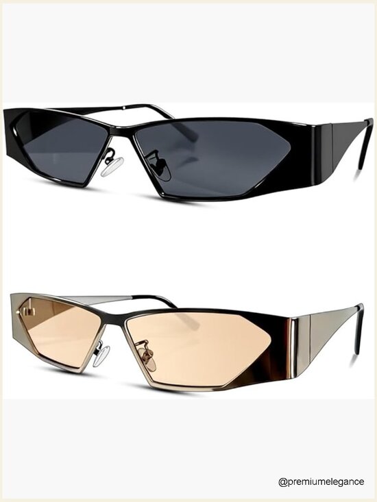Y2k Retro Cat Eye Sunglasses Narrow Metal Frame UV Protection main image 7